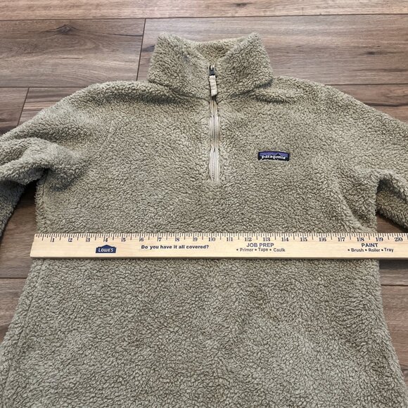 Patagonia Los Gatos 1/4 Zip Pullover SZ Medium Fleece Jacket Logo Tan Beige - Picture 6 of 13